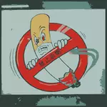 Lustig Vektor-keine Rauchen chinesischen Zeichen mit grauem Hintergrund Bild